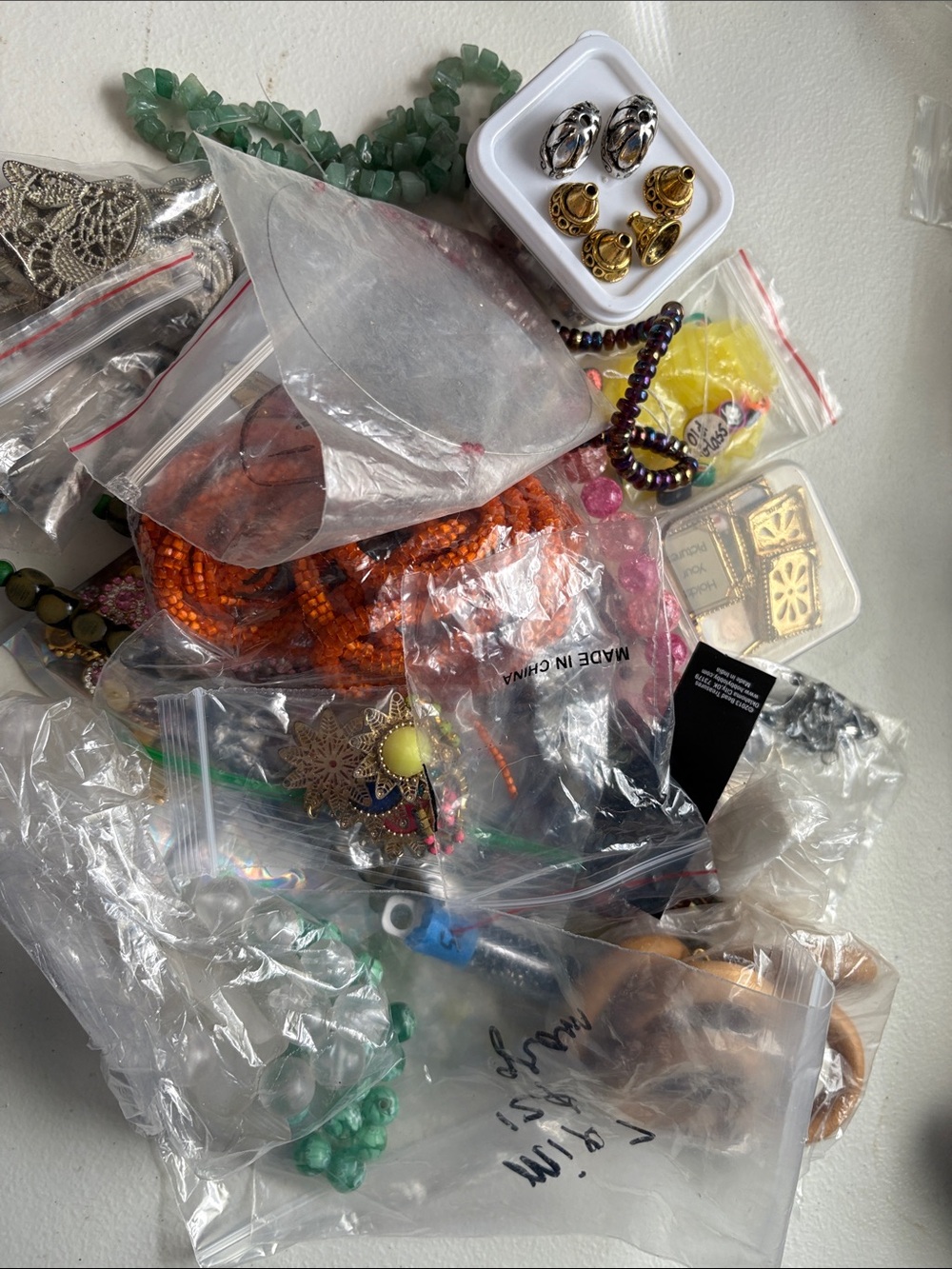 Assorted beads and more for crafts and jewelry